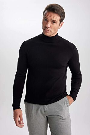 DeFacto Slim Fit Balıkçı Yaka Kazak R1127AZ23WNBK27