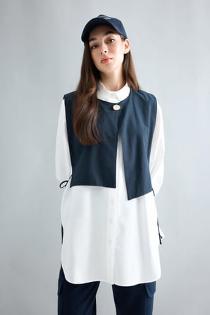 DeFacto Regular Fit Poplin Uzun Kollu Tunik B1710AX23AUWT34