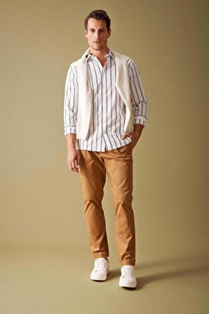 DeFacto Gabardin Pantolon Tailored Regular Fit Cepli Duble Paça A5115AX23AUBN106