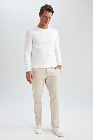 DeFacto Regular Fit Bisiklet Yaka Kalın Basic Düz Sweatshirt T3777AZ23AUWT34