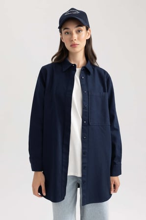 DeFacto Regular Fit Gabardin Uzun Kollu Tunik B3702AX23AUNV243