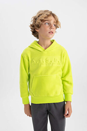 DeFacto Erkek Çocuk Kapüşonlu Polar Sweatshirt B2974A823WNGN402