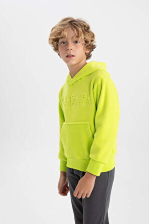 DeFacto Erkek Çocuk Kapüşonlu Polar Sweatshirt B2974A823WNGN402