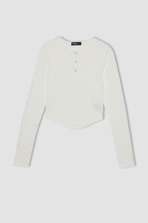 DeFacto Coool Fitted Fitilli Kaşkorse Uzun Kollu Tişört B3718AX23AUWT32