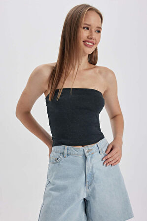 DeFacto Coool Fitted Fitilli Kaşkorse Yıkamalı Soluk Efektli Straplez Atlet B4480AX23HSAR191