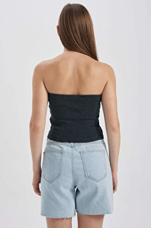 DeFacto Coool Fitted Fitilli Kaşkorse Yıkamalı Soluk Efektli Straplez Atlet B4480AX23HSAR191