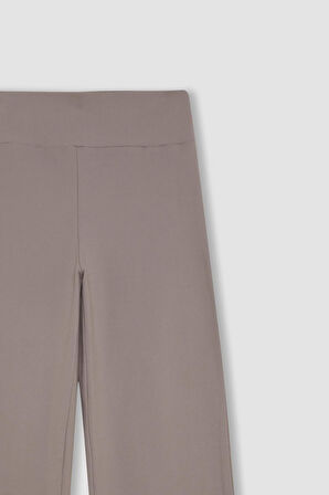 DeFactoFit Wide Leg Beli Saran Geniş Paça Bilek Boy Pantolon
