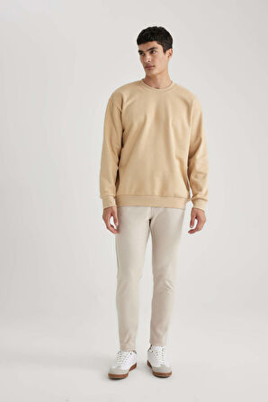 DeFacto Oversize Geniş Kalıp Bisiklet Yaka Basic Düz Sweatshirt T5139AZ24SPBG320