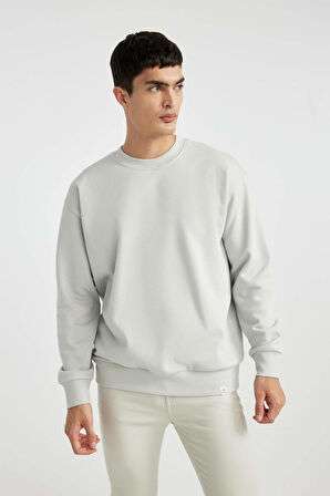 DeFacto Oversize Fit Bisiklet Yaka Basic Sweatshirt T5139AZ24SPGR184