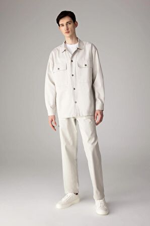 DeFacto Yazlık Gabardin Pantolon Straight Fit Bol Rahat Kesim Cepli Düz Paça B4089AX24SPGR368