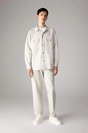DeFacto Yazlık Gabardin Pantolon Straight Fit Bol Rahat Kesim Cepli Düz Paça B4089AX24SPGR368