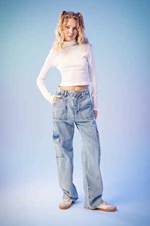 Coool Fitted Balıkçı Yaka Fitilli Kaşkorse Basic Düz Uzun Kollu Tişört