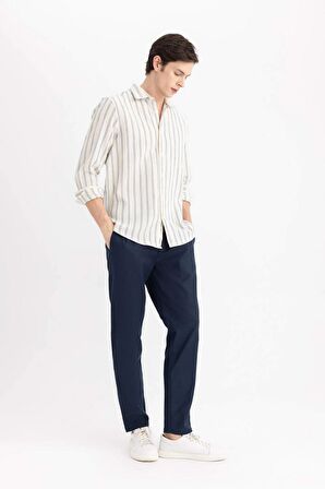 DeFacto Yazlık Jogger Pantolon Basic Düz Cepli Dar Paça B4091AX24SPNV64