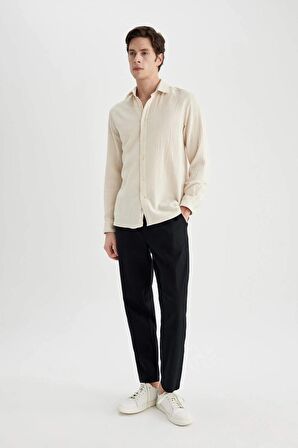 DeFacto Yazlık Jogger Pantolon Basic Düz Cepli Dar Paça B4091AX24SPBK81