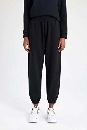 DeFactoFit Oversize Geniş Kalıp Sporcu Eşofman Altı Çift Cepli Jogger Paça Standart Boy Skuba Dalgıç Kumaş Z6694AZ24SPBK81