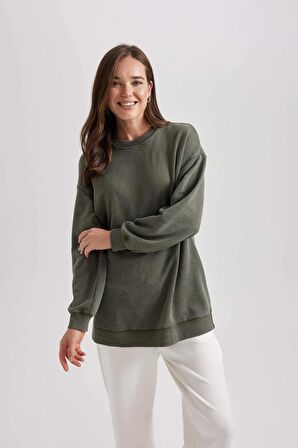 Regular Fit Bisiklet Yaka Sweatshirt Tunik