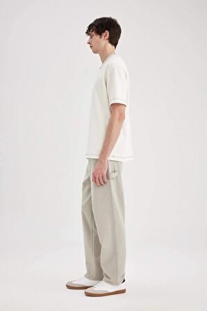 DeFacto Relax Fit Rahat Kesim Yazlık Pantolon Keten Karışımlı Cepli Düz Paça B4532AX24SPKH475