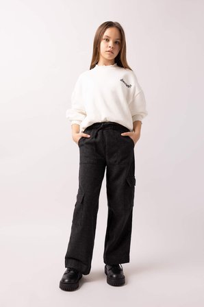 DeFacto Kız Çocuk Wide Leg Kargo Geniş Paça Pamuklu Pantolon A4857A823WNAR30