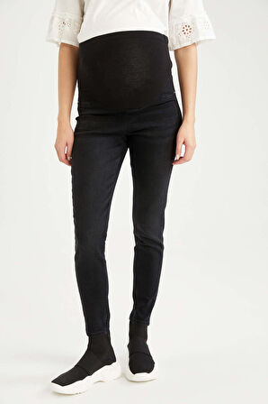 DeFacto Skinny Fit Ekstra Dar Kalıp Normal Bel Ekstra Dar Paça Uzun Hamile Pantolon V9321AZ23WNBK27