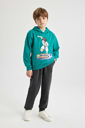 DeFacto Erkek Çocuk Captain Tsubasa Kapüşonlu Sweatshirt B3736A823WNGN1036