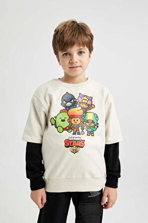 DeFacto Erkek Çocuk Brawl Stars Bisiklet Yaka Sweatshirt B2213A823WNER117