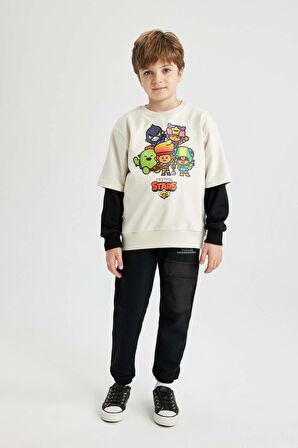 DeFacto Erkek Çocuk Brawl Stars Bisiklet Yaka Sweatshirt B2213A823WNER117