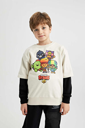 DeFacto Erkek Çocuk Brawl Stars Bisiklet Yaka Sweatshirt B2213A823WNER117