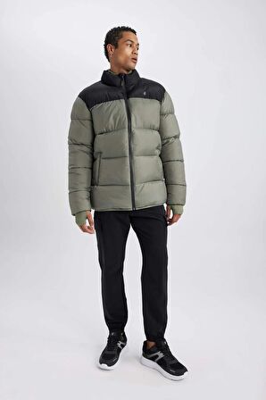 DeFactoFit Su İtici Şişme Mont Rüzgar Geçirmez Oversize Geniş Kalıp Fermuarlı Cepli Y7376AZ24SPKH457