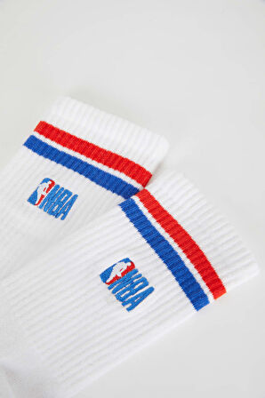 Erkek NBA Wordmark 2'li Pamuklu Uzun Çorap