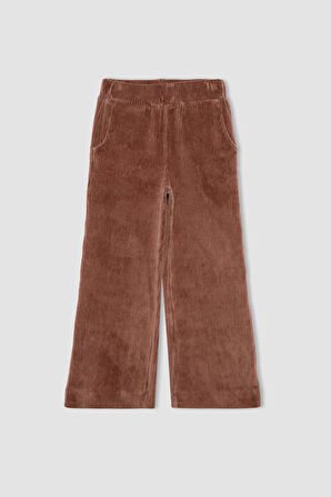 Kız Çocuk Wide Leg Kadife Pantolon