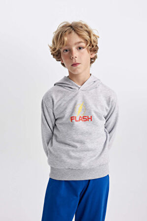 DeFacto Erkek Çocuk The Flash Kapüşonlu Kalın Sweatshirt B3589A823WNGR210