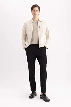 DeFacto Mont Ceket Gömlek Yaka Yarım Astar Fermuarlı Cepli Mevsimlik Keten B6333AX24SPBG588