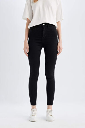 Jegging Yüksek Bel Bilek Boy Dar Paça Basic Düz Jean Pantolon
