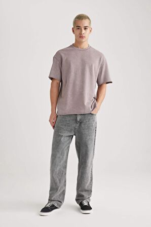 DeFacto Comfort Regular Fit Rahat Kalıp Bisiklet Yaka Yıkamalı Soluk Efektli Kısa Kollu Tişört B9223AX23WNPR221