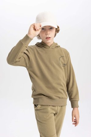 DeFacto Erkek Çocuk Baskılı Kapüşonlu Sweatshirt B8995A823CWKH462