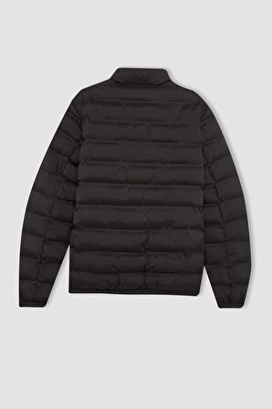 DeFacto Slim Fit Mevsimlik Şişme Mont Dar Kesim Dik Yaka Fermuarlı Cepli B9782AX24SPBK27
