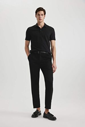 DeFacto Slim Fit Dar Kesim Pamuklu Kısa Kollu Polo Tişört X2594AZ24SMBK81