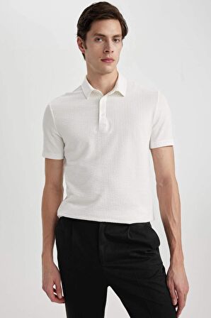 DeFacto Slim Fit Dar Kesim Polo Yaka Pamuklu Kısa Kollu Tişört X2594AZ24SMWT32