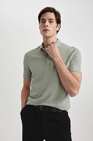 DeFacto Slim Fit Dar Kesim Pamuklu Kısa Kollu Polo Tişört X2594AZ24SMGN1217