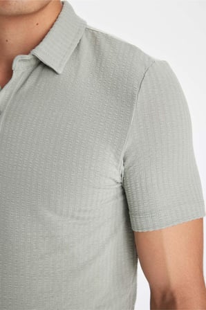 DeFacto Slım Fıt Polo Yaka Kısa Kollu Polo Tişört X2594AZ24SMGN1217