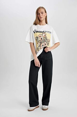 DeFacto Gabardin Pantolon Wide Leg Geniş Bol Paça Basic Düz Cepli Standart Boy Normal Bel C1735AX24SPAR138