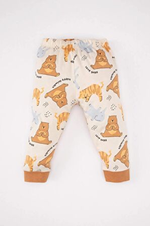 Erkek Bebek Safari Baskılı Uzun Kollu Premium Pijama Takımı