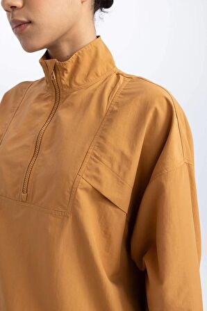 DeFactoFit Oversize Geniş Kalıp Dik Yaka Dokuma Sporcu Hırka B4213AX24SPBN173