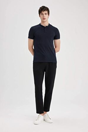 DeFacto Slim Fit Dar Kesim Dik Yaka Kısa Kollu Waffle Polo Tişört Z4262AZ24SMNV64