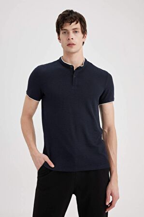 DeFacto Slim Fit Dar Kesim Dik Yaka Kısa Kollu Waffle Polo Tişört Z4262AZ24SMNV64