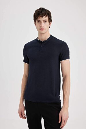 DeFacto Slim Fit Dar Kesim Dik Yaka Kısa Kollu Waffle Polo Tişört Z4262AZ24SMNV64
