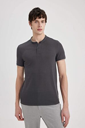 DeFacto Slim Fit Dar Kesim Dik Yaka Kısa Kollu Waffle Polo Tişört Z4262AZ24SMAR15