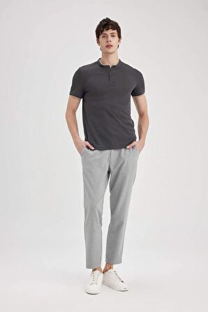 DeFacto Slim Fit Dar Kesim Dik Yaka Kısa Kollu Waffle Polo Tişört Z4262AZ24SMAR15