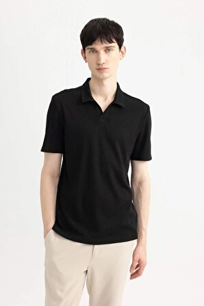 DeFacto Slim Fit Dar Kesim Kısa Kollu Siyah Polo Tişört W9274AZ24SMBK81