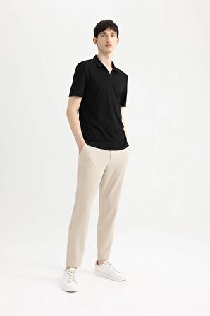 DeFacto Slim Fit Dar Kesim Kısa Kollu Siyah Polo Tişört W9274AZ24SMBK81